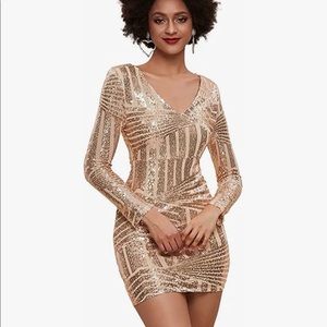 Nude/sequin dress. Size L. By Miss ord. Breathable, comfortable and sparkly.